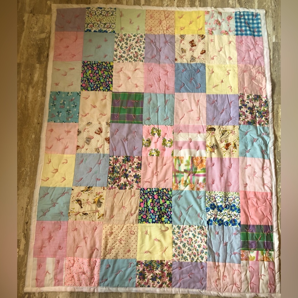 Home made Baby / Toddler Quilt Blanket. Light-weight.